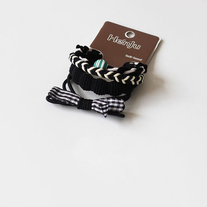 Wholesale New atmosphere without damaging hair headband set, milk coffee color high elasticity plaid headband new