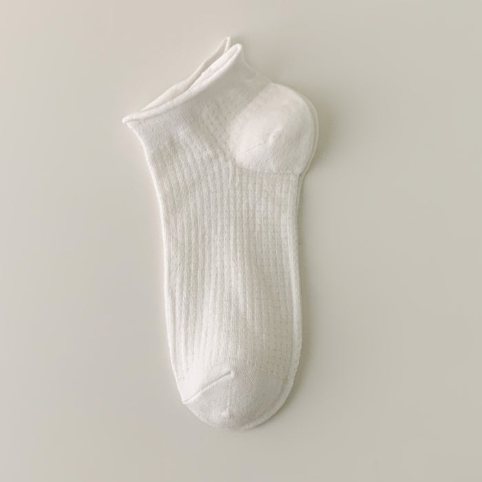 Wholesale Curled edge socks, simple socks, shallow mouth invisible cotton boat socks