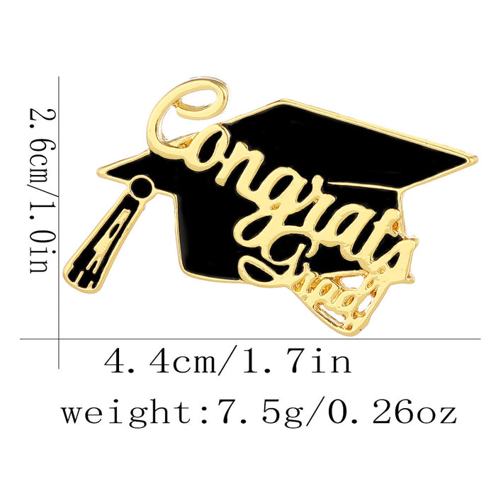 Wholesale Doctoral Hat Brooch Graduation Exam Full Score Commemorative Badge Student Gift New Style