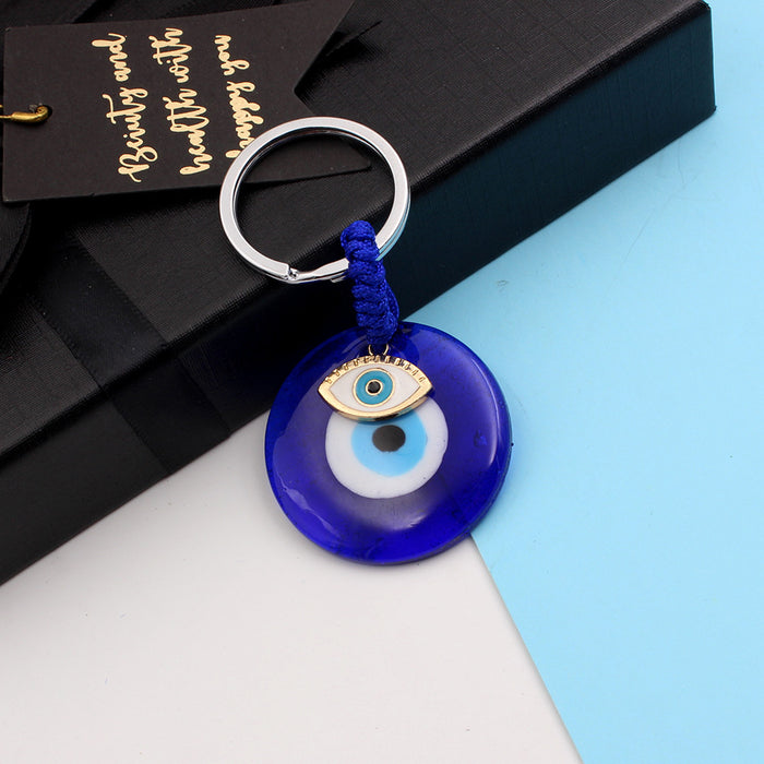 Wholesale Blue Eye Pendant Keychain Pendant with Diamond Set Slant Eyes Devil's Eye