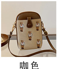 Wholesale All-match Bear Mobile Phone Bag Shoulder Crossbody Square Bag JDC-SD-CB025