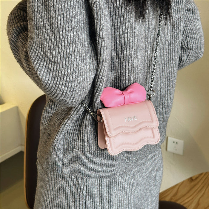 Wholesale Children's bag new cute bow mini square bag high-grade chain girls' hand bag messenger bag