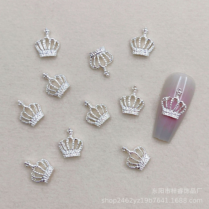 Wholesale Crown nail accessories, simple and three-dimensional metal nail accessories, alloy nail stickers