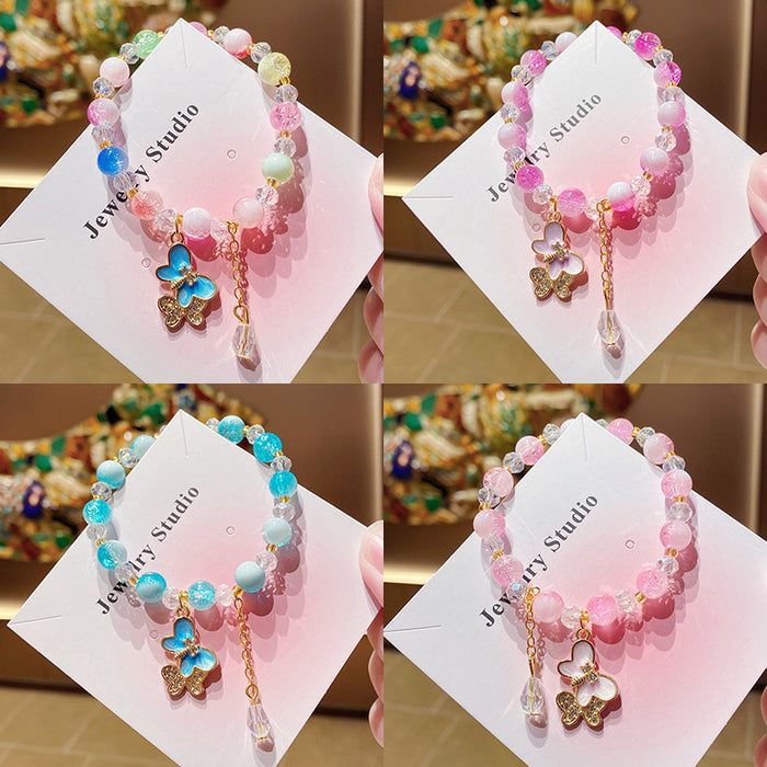 Wholesale Purple Floral Butterfly Bowknot Bracelet for Little Girls MOQ≥3