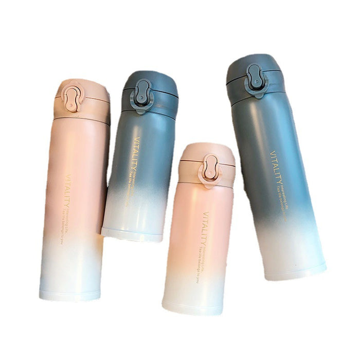 Wholesale Stainless steel thermos cup gradient color portable outdoor water cup gift cup