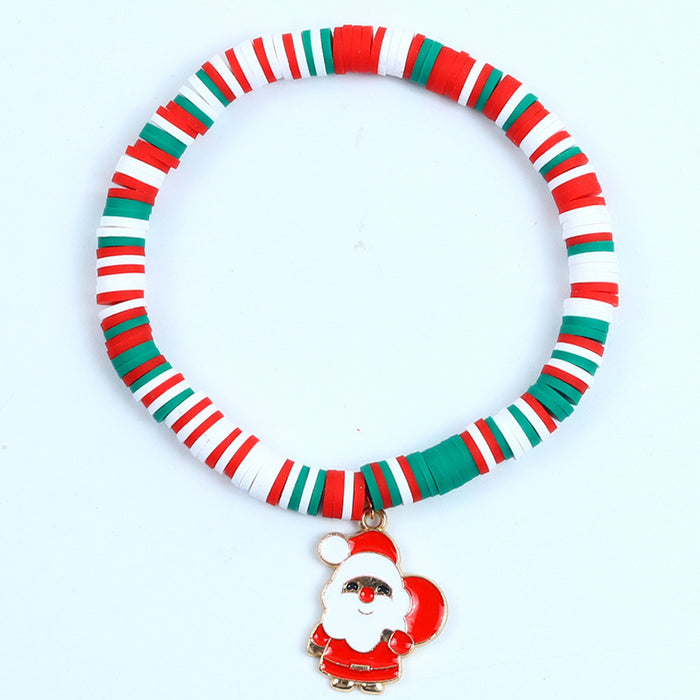 Wholesale Christmas Soft y Bracelet Beaded suit Santa Bell Gift Bracelet