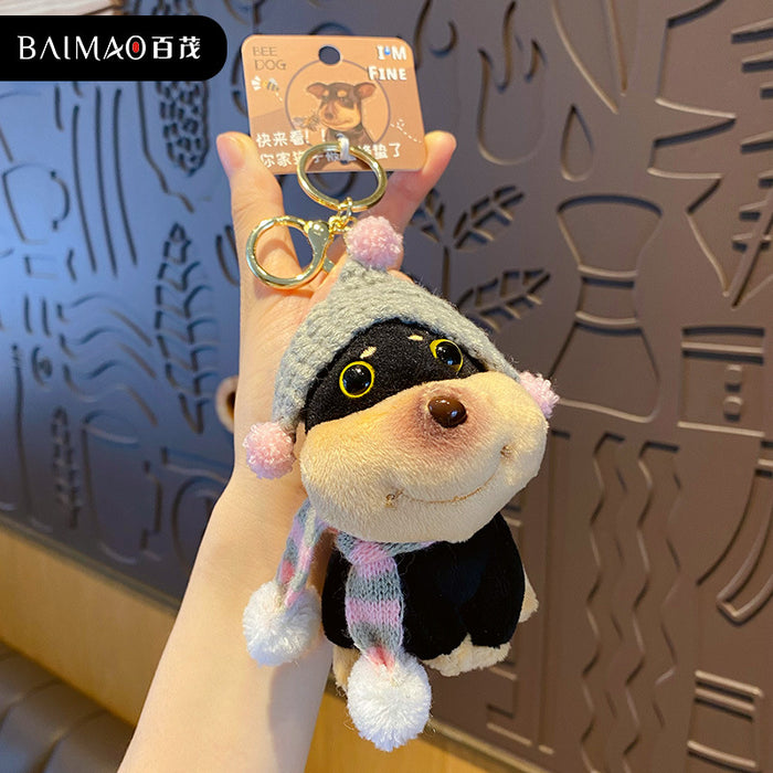 Wholesale Original funny plush toy keychain, cute and exquisite plush toy bag pendant