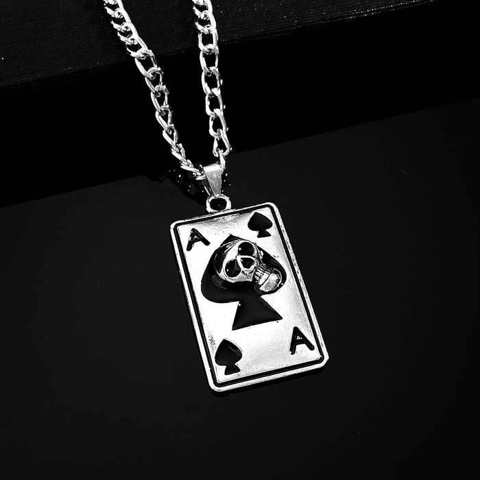 Wholesale  double sword skull men' s necklace Gothic distressed clavicle chain sweater chain