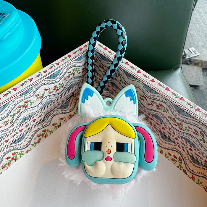 Wholesale Cartoon Plush Leather Lanyard Bag Pendant Girl Heart Big Head Doll Plush Keychain Doll Pendant
