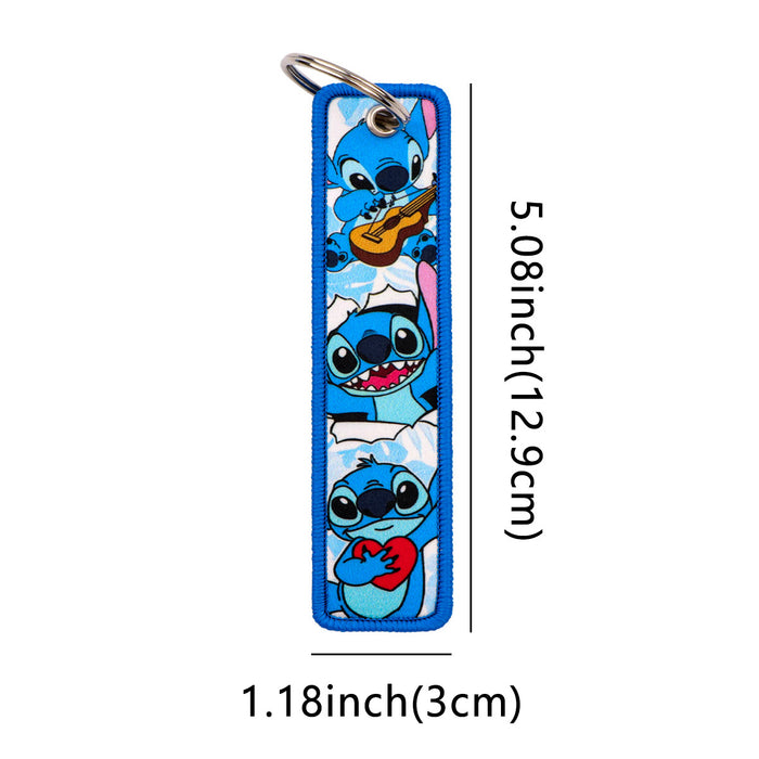 Wholesale  Cartoon Weaving Mark Keychain Fabric Key Accessories