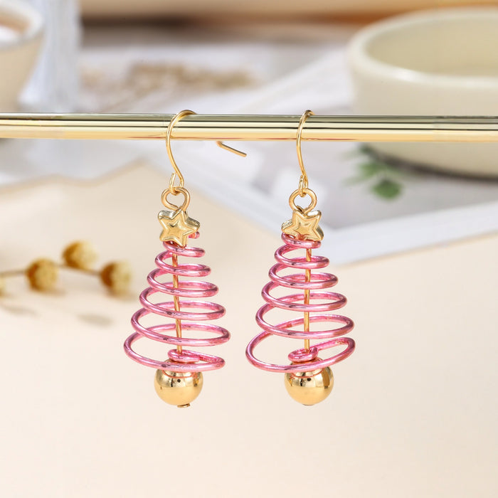 Wholesale Fluorescent Christmas Earrings,  Multi colored Earrings,  Star Christmas Tree Earrings