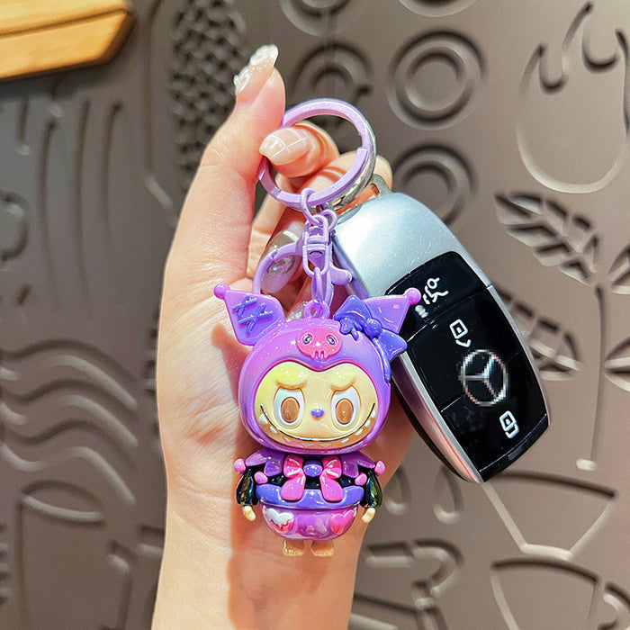 Wholesale electroplated doll keychain cute cartoon funny doll couple bag small pendant
