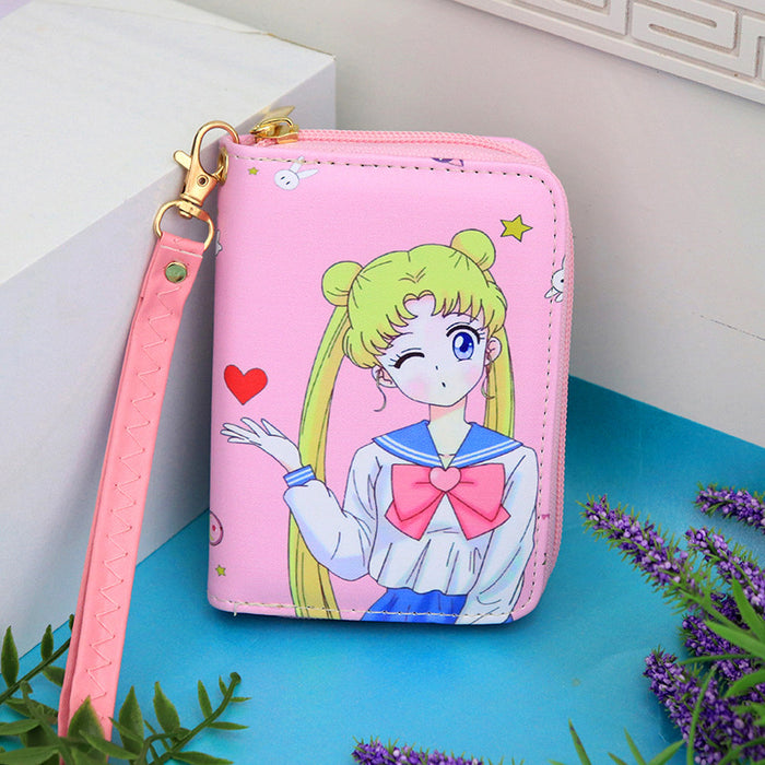 Wholesale fresh cartoon princess children's girls short portable coin purse