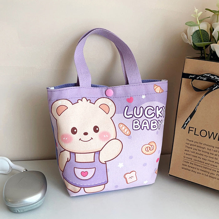 Wholesale Cartoon Canvas Bucket Bag Cute Small Bag