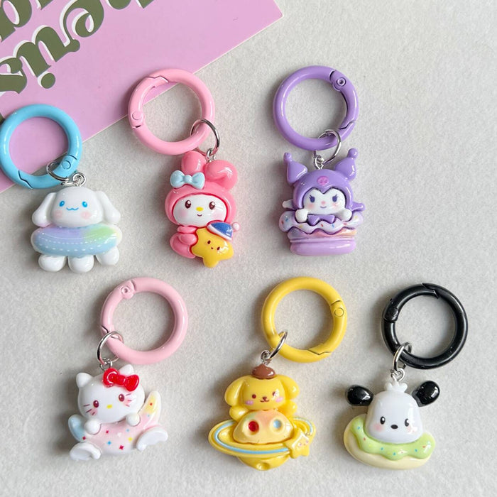 Wholesale Circle keychain, cute backpack pendant, keychain, cartoon gift accessory
