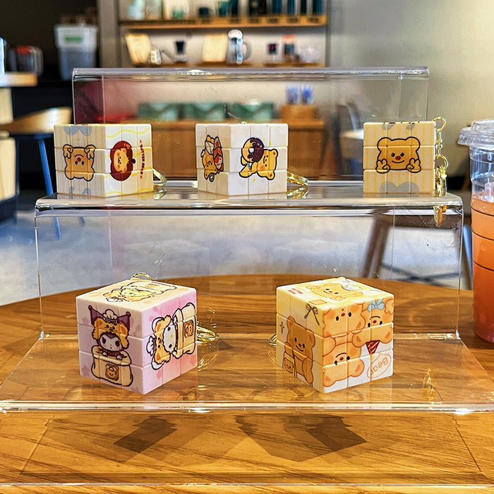 Wholesale Creative Rubik's Cube Keychain Cute and Playable Third Order Rubik's Cube Keychain Children's Bag Pendant Gift