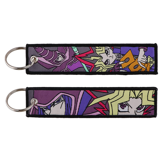 Wholesale Cartoon silk keychain lanyard  woven fabric keychain accessories