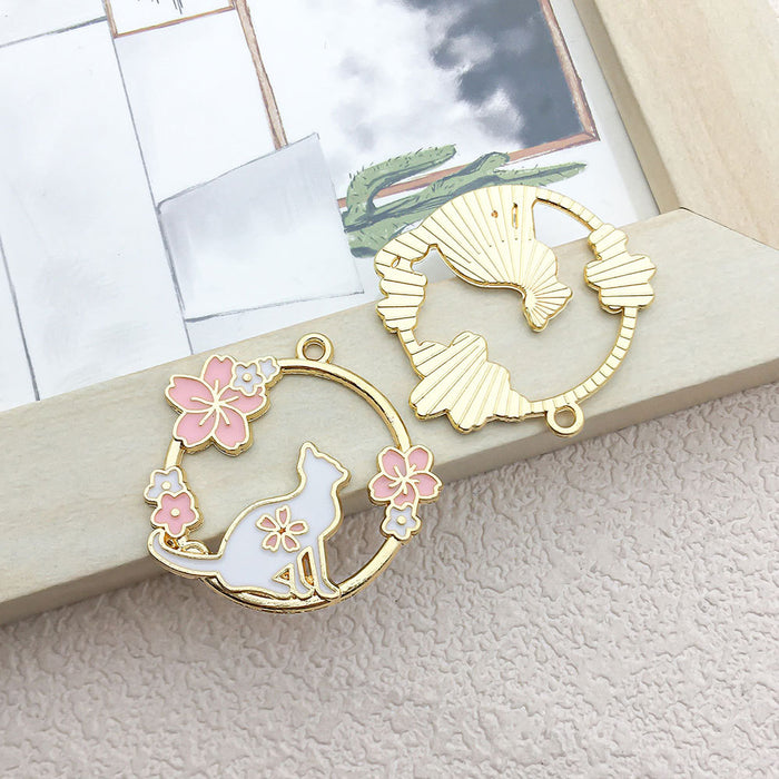 Wholesale Mixed 10 cartoon black and white cat jewelry pendant earrings necklace pendant