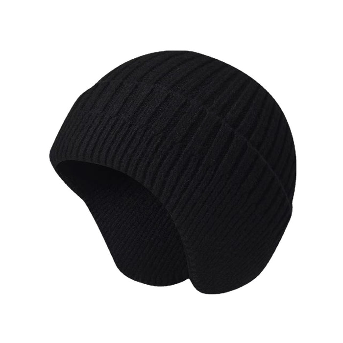 Wholesale Winter Knitted Hat For Men Women Warm Ear Protection Windproof Cycling Hat Fleece-lined Thickened Thermal Adult