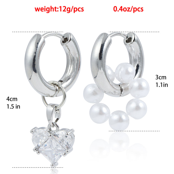 Wholesale double-ring dual-purpose luxury heart hoop earrings