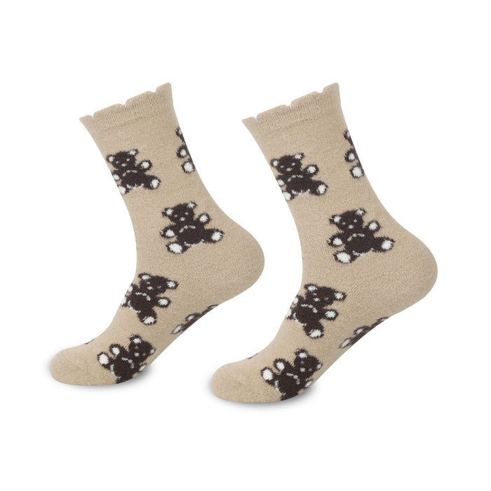 Wholesale Love Bear Middle Socks Girl Cartoon