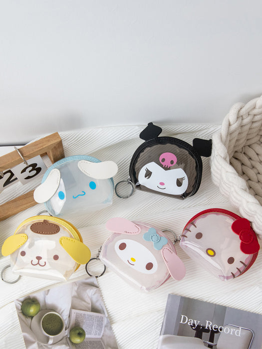 Wholesale Casual Transparent Jelly Anime Cartoon Coin Purse Earphone Storage Pouch