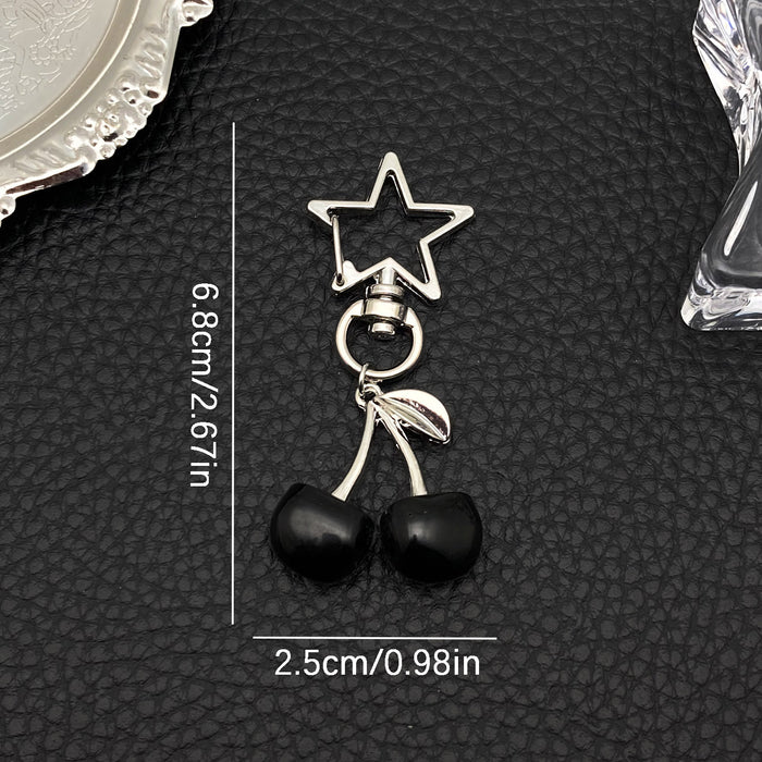 Wholesale Creative cherry-shaped enamel metal keychain