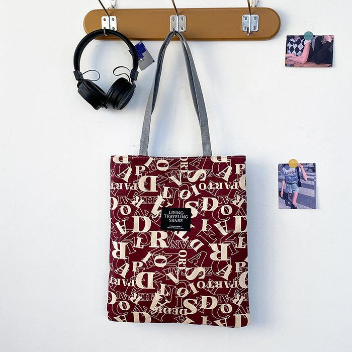 Wholesale Canvas bag, large capacity single shoulder women's bag, printed handbag, makeup bag, artistic canvas wholesale