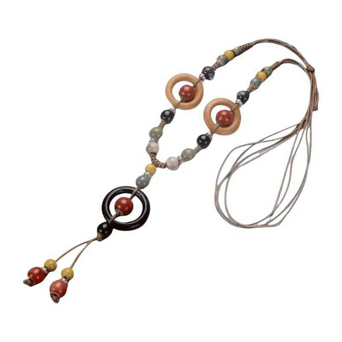 Wholesale Retro Ancient Zen Long Ceramic Necklace for Women