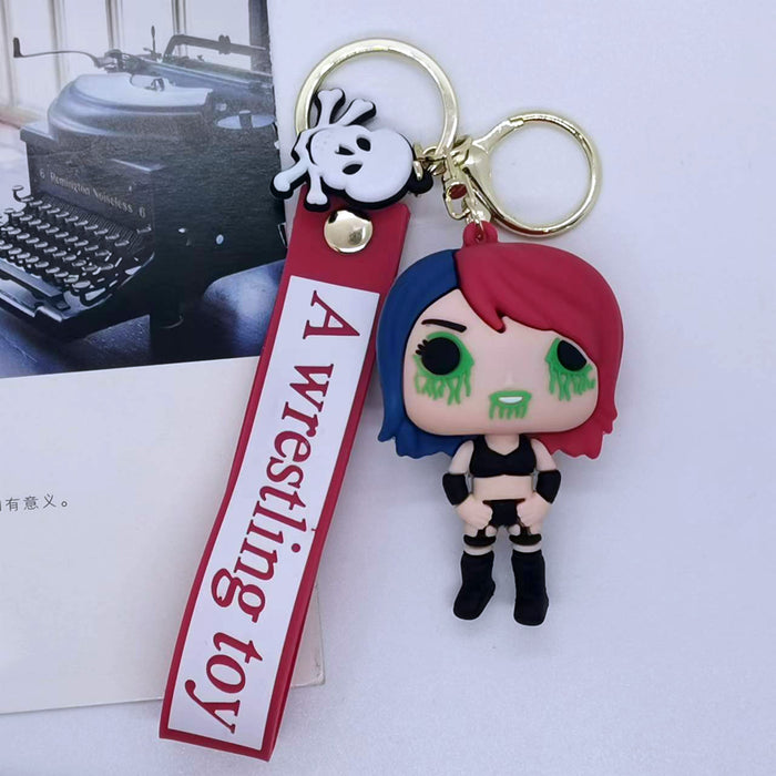 Wholesale Cross-border creative cartoon glue wrestling toy doll key chain bag car key chain accessories gift