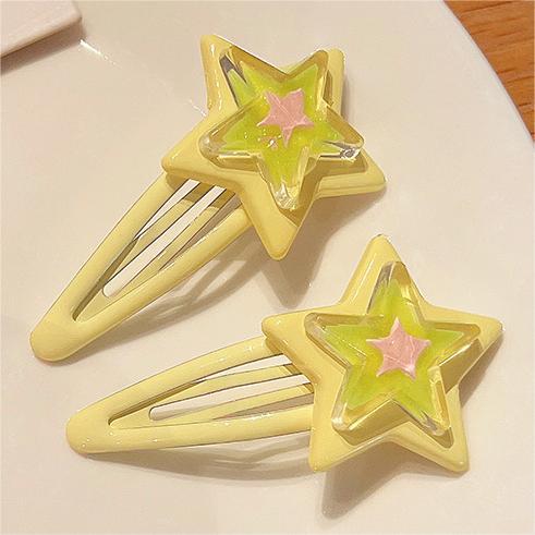 Wholesale Cute Colorful Five-pointed Star Dopamine Hair Clips JDC-HC-Shuy002