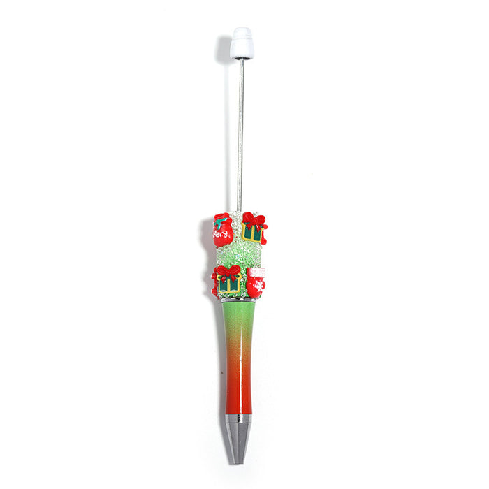 Wholesale New Christmas flower pearl bead pen creative sugar safflower embellishment ballpoint pen student gift pen