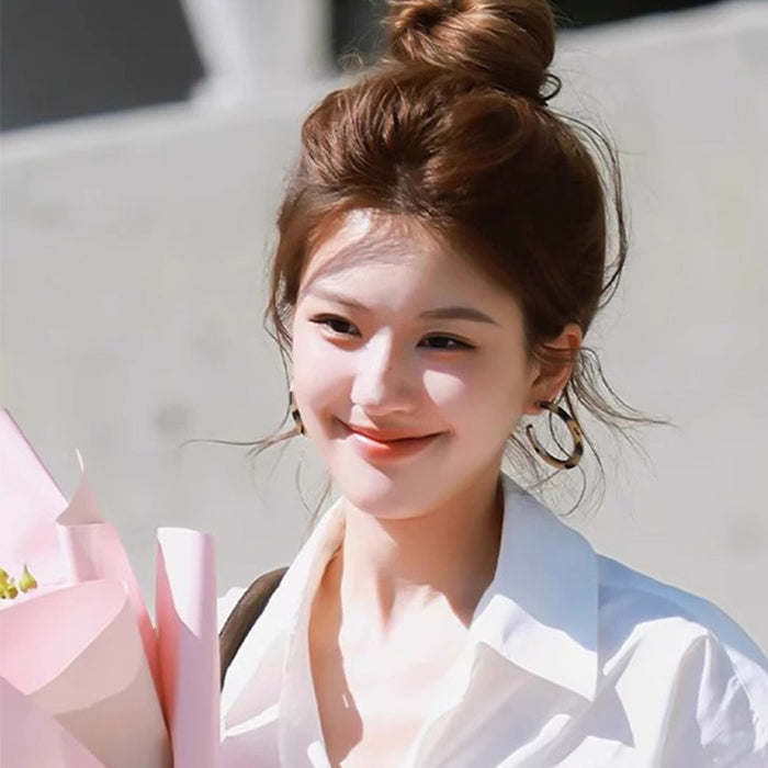 Wholesale Leopard print earrings with plain circles, high-end and exaggerated earrings with circles for women