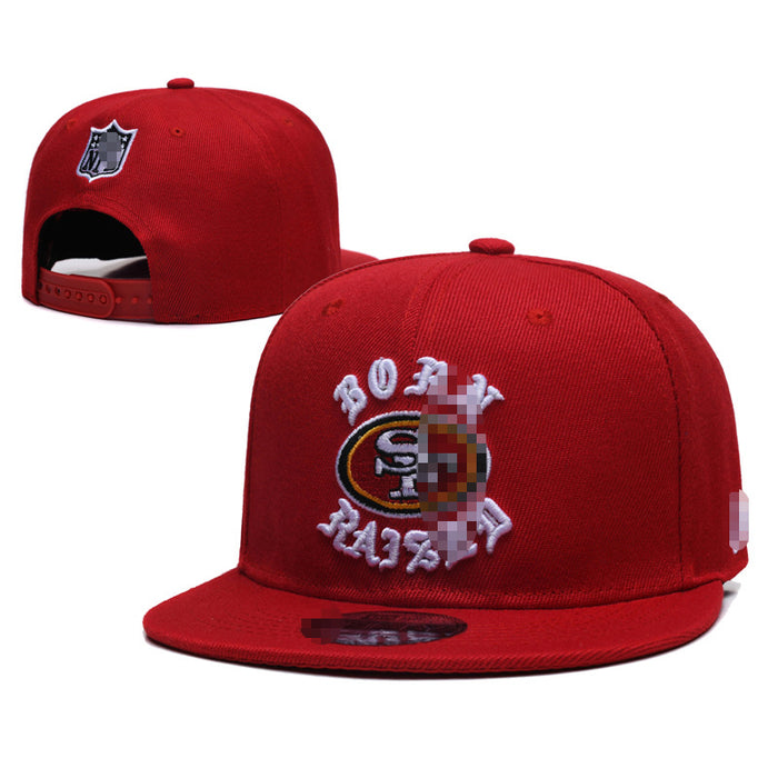 Wholesale Football Team Hat  Embroidered Flat-Brimmed Hat Outdoor Sun Protection Visor