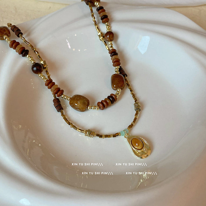 Wholesale Vintage beaded collarbone chain necklace