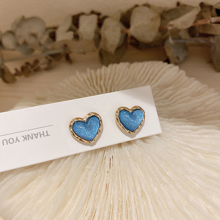 Wholesale Blue Love Alloy Stud Earrings JDC-ES-PangD006