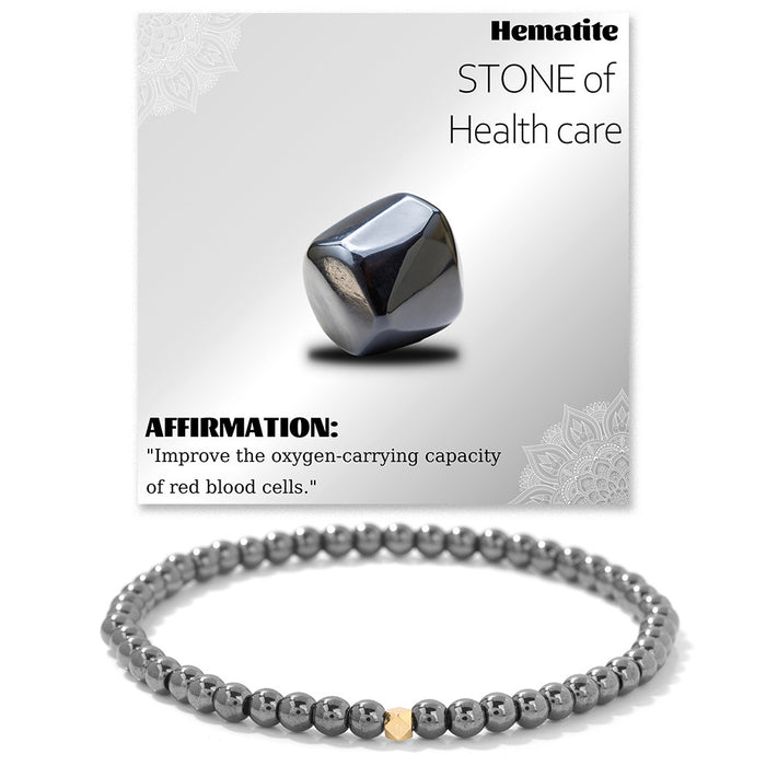 Wholesale 4mm stone bead bracelet with elastic cord