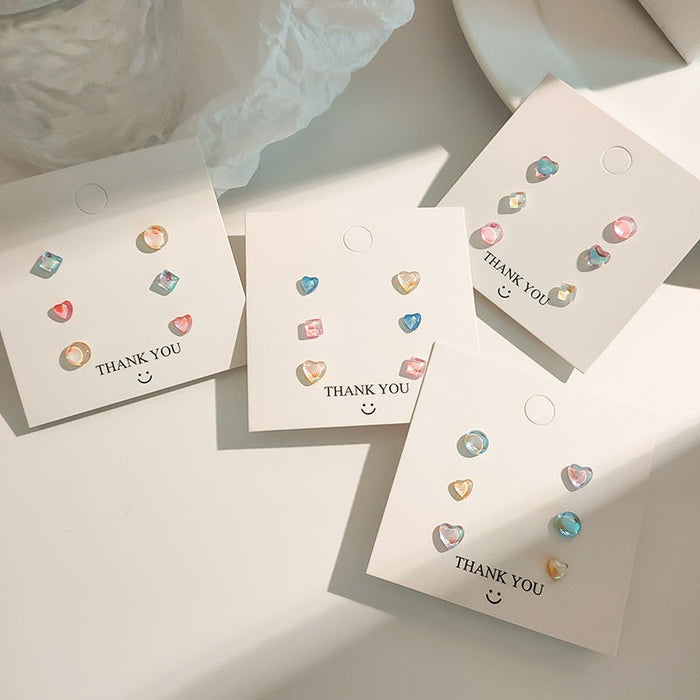 Wholesale Silver needle earrings, versatile daily earrings, peach heart earrings