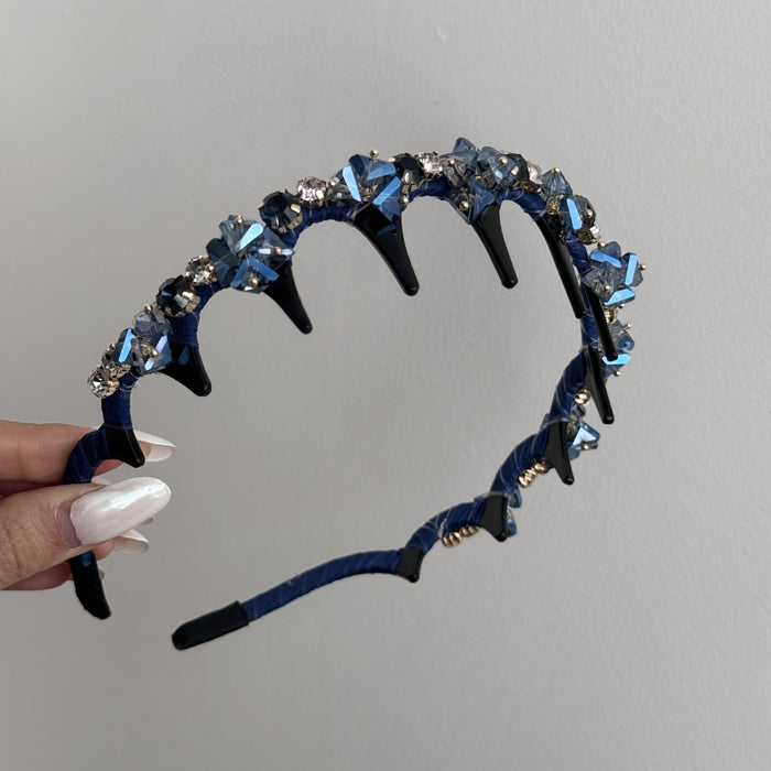 Wholesale Crystal toothed light luxury full diamond headband hair accessory with simple temperament retro versatile fine headband hair accessory