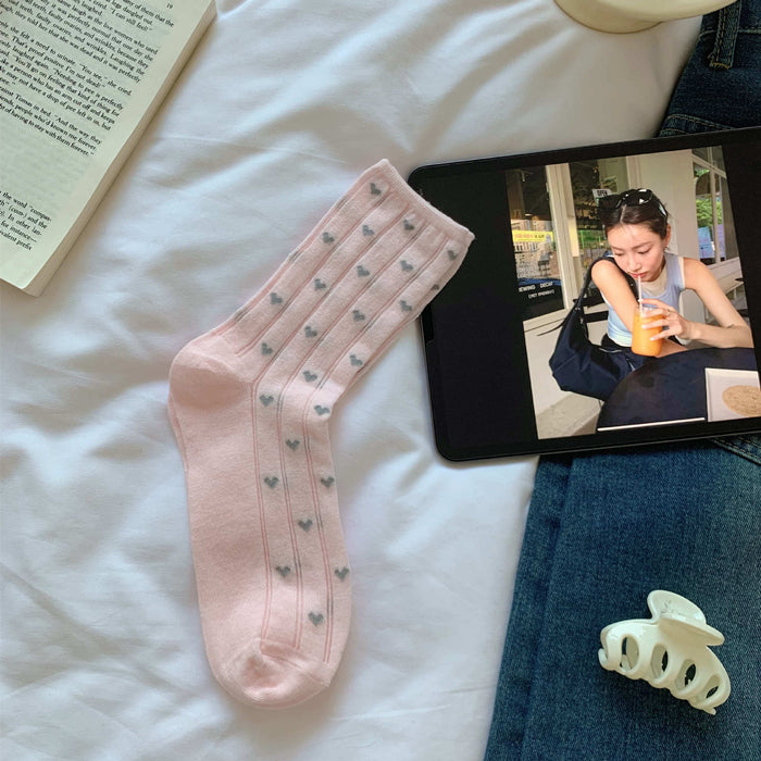 Wholesale Socks, color blocked, polka dot, heart-shaped, mid tube, high tube, stacked socks