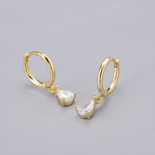 Wholesale Round Zircon Row of Diamond Earrings