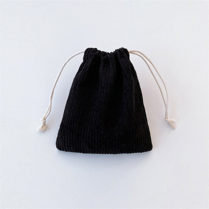 Wholesale Corduroy storage bag, drawstring pocket, portable coin purse