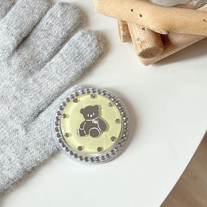 Wholesale Bear-Shaped Mirror Phone Holder with Rhinestones