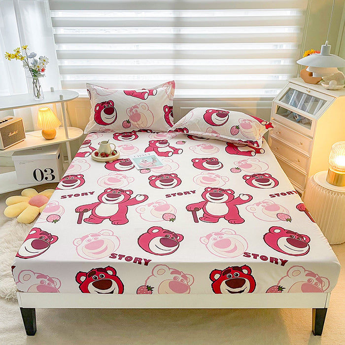 Wholesale A-level Cloud Washed Cotton Cute Cartoon Girl Heart Dormitory Bed Sheets JDC-SEE-AiErMei006