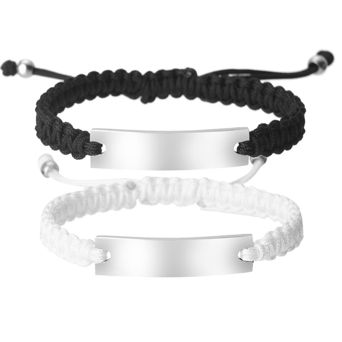 Wholesale Woven Bracelet Set Stainless Steel Color Engraved Pattern Marking Woven Bracelet