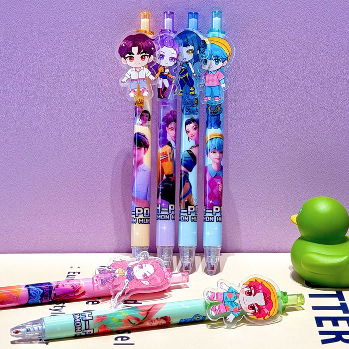 Wholesale 48pcs KPop Pen Set: Acrylic-Accent Push-Button Ballpoint Pens — Cute Stationery