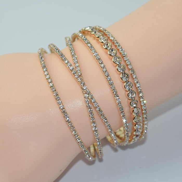 Wholesale Wire Bracelet Jewelry Full Diamond Cross Hand Jewelry Claw Chain Open Bracelet