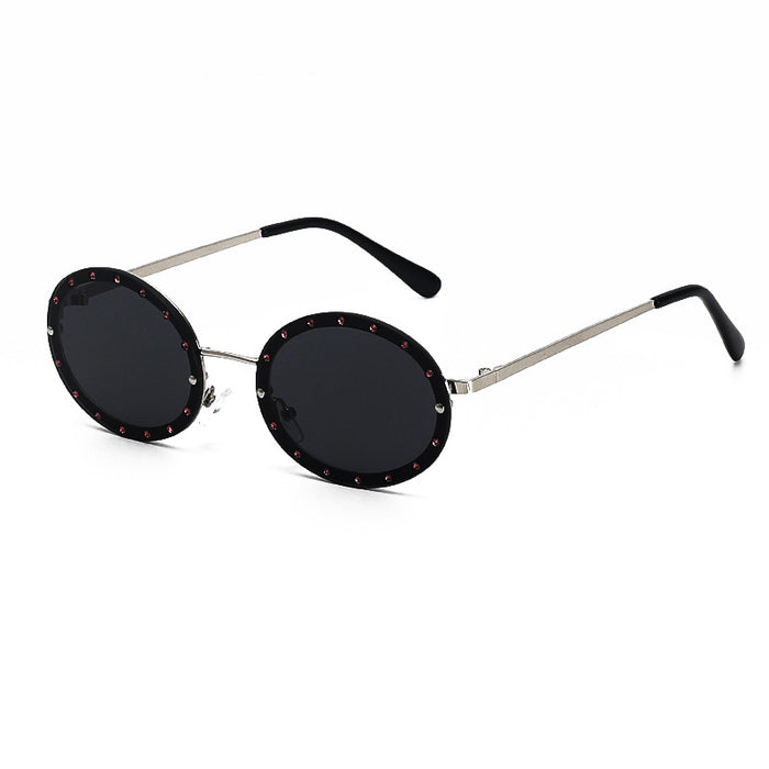 Wholesale Metal Frame PC Oval Diamond Sunglasses JDC-SG-ZS001