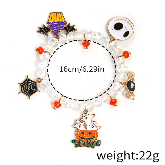 Wholesale  Element Bracelet Pumpkin Skull Ghost Cat Bat Painting Oil Color Bracelet