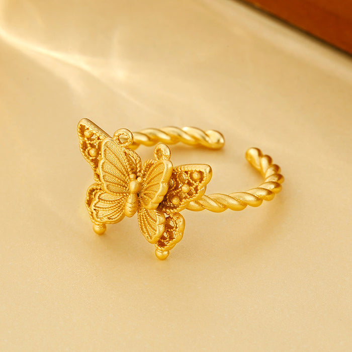 Wholesale Vintage butterfly ring, niche design, exquisite index finger ring, unique temperament, high-end feel, tail ring
